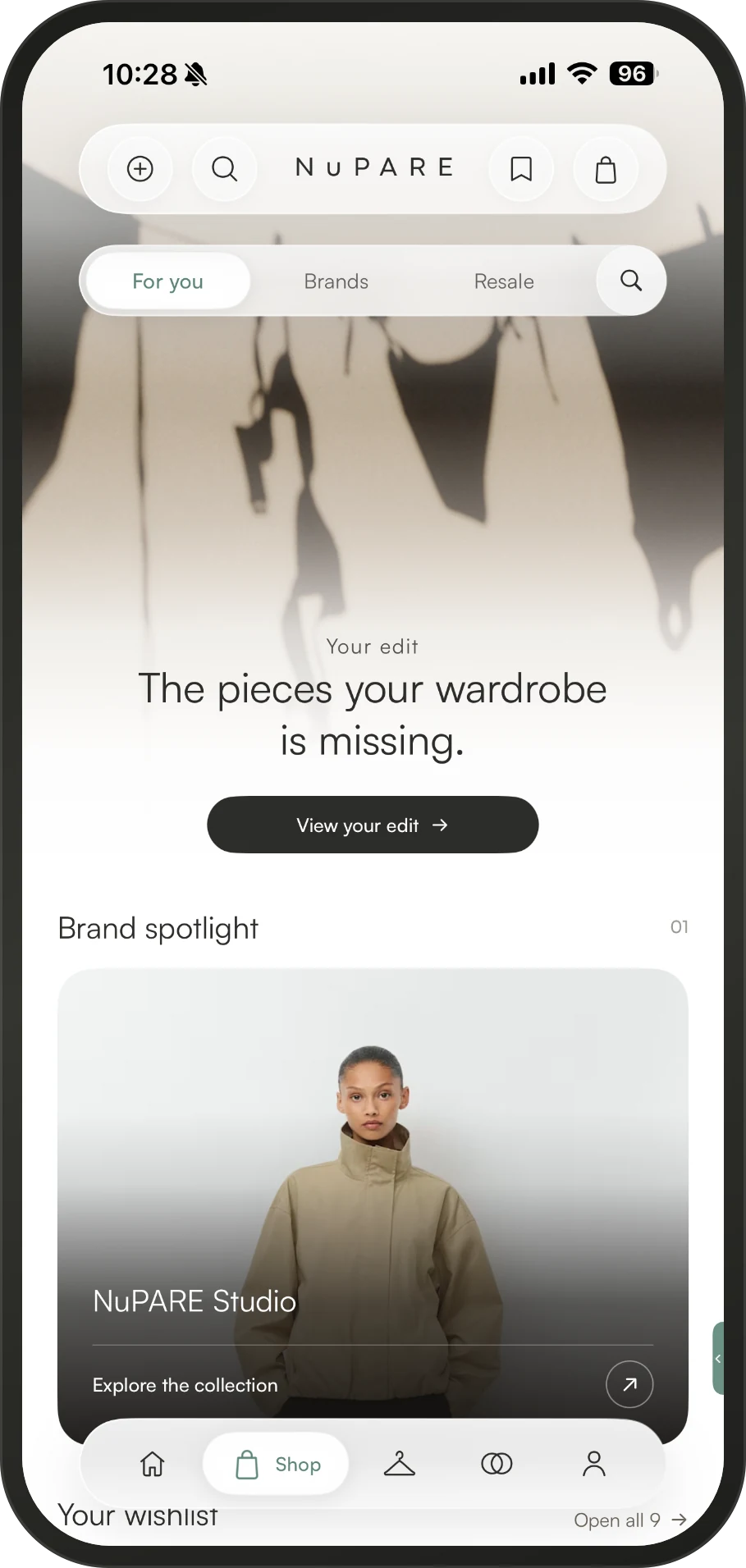 NuPARE app, shop for you